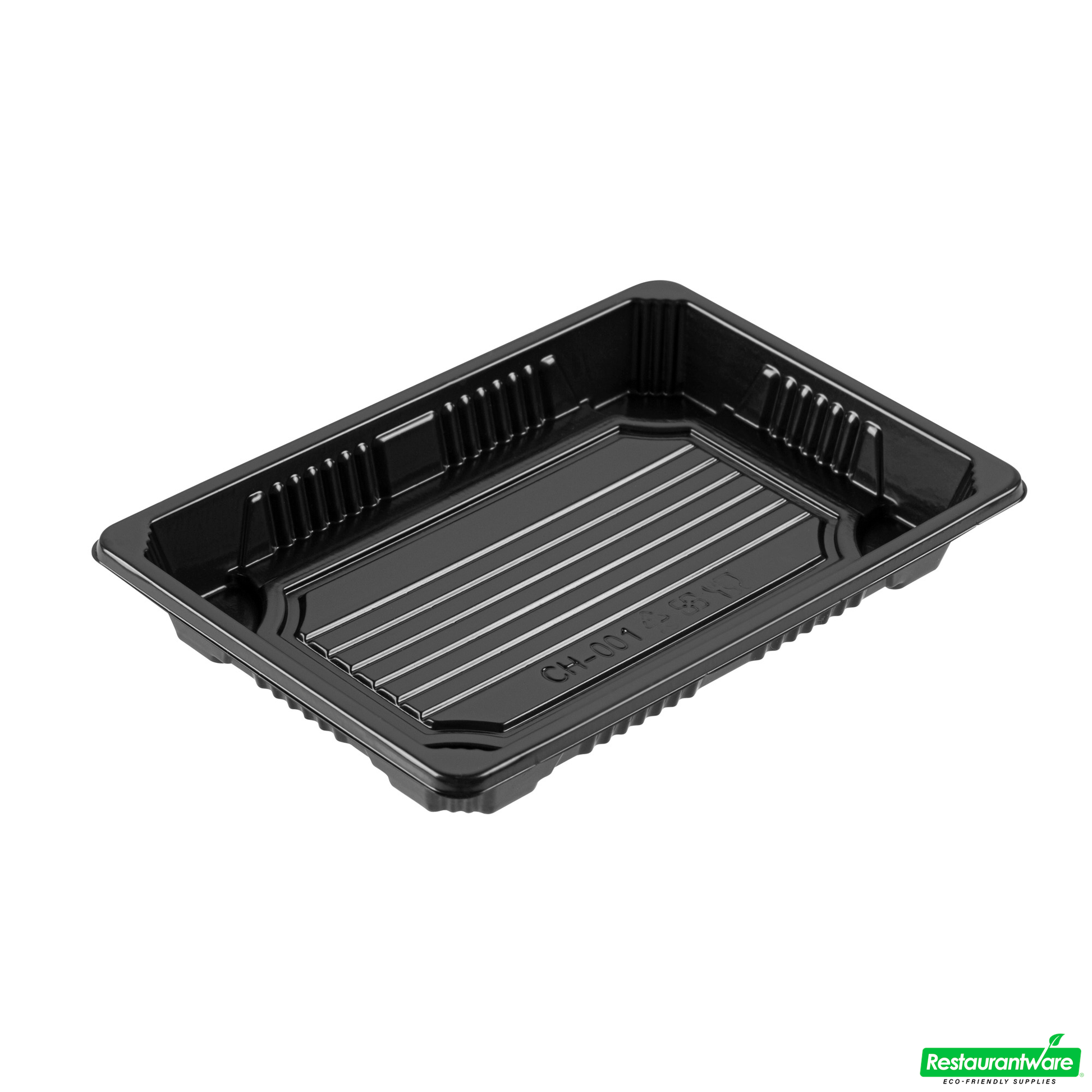 Wholesale Restaurantware Roku Rectangle Black Plastic Take Out Sushi Tray - with Clear Lid - 6 1/2" X 4 1/4" X 1 1/2" - 100 Count Box- Bulk
