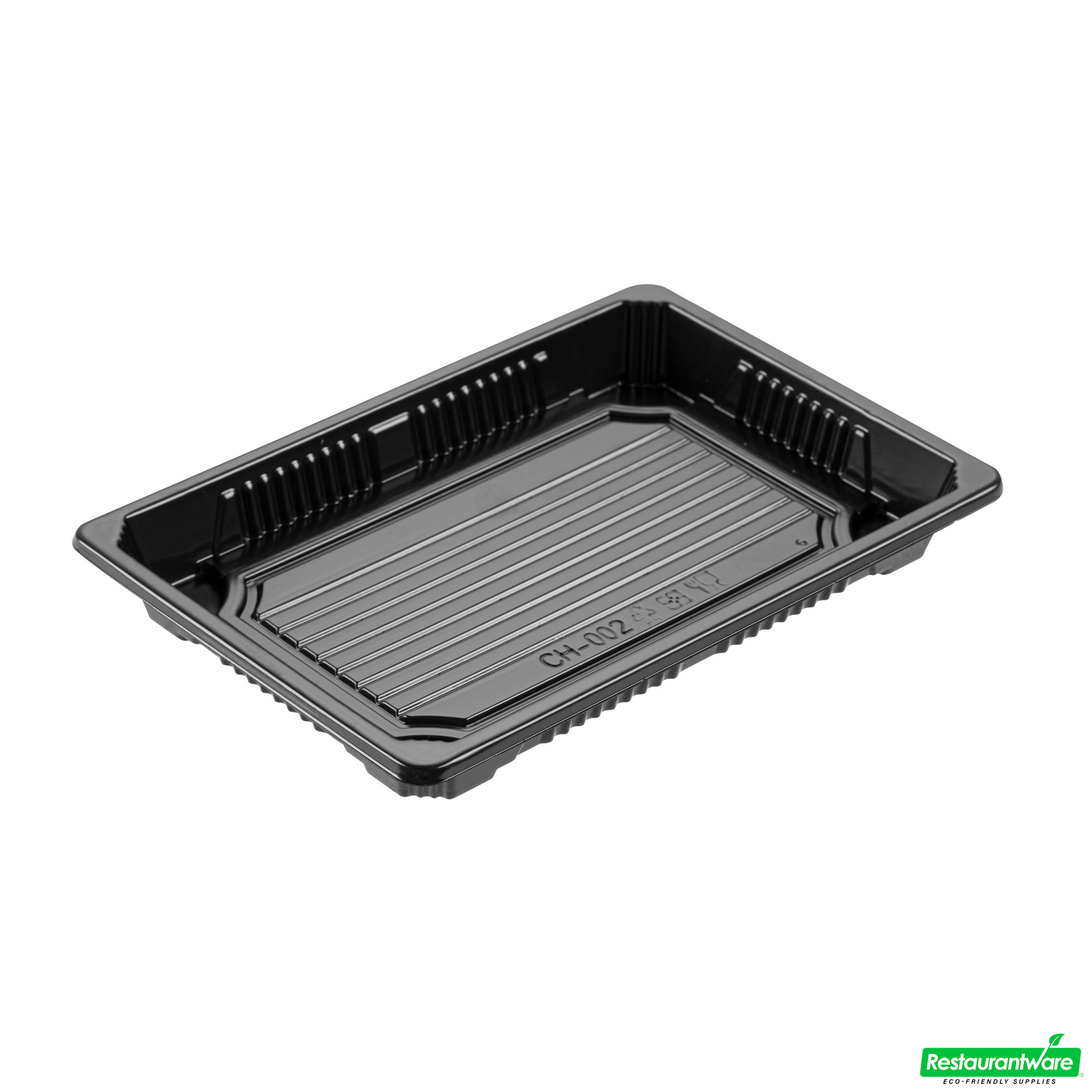 Wholesale Restaurantware Roku Rectangle Black Plastic Take Out Sushi Tray - with Clear Lid - 7" X 5" X 1 1/2" - 100 Count Box- Bulk