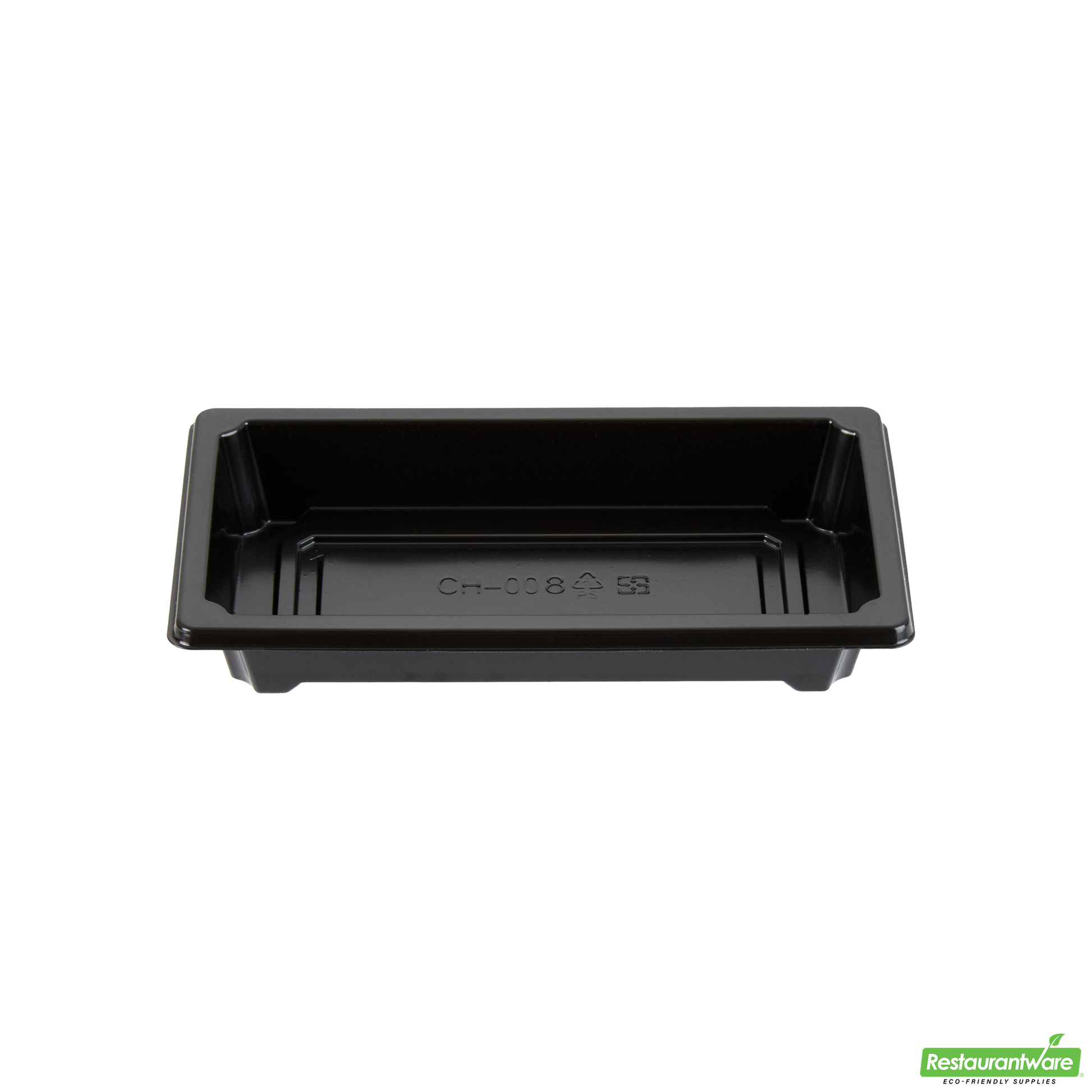 Wholesale Restaurantware Roku Rectangle Black Plastic Take Out Sushi Tray - with Clear Lid - 5 1/4" X 3 1/4" X 1 1/2" - 100 Count Box- Bulk