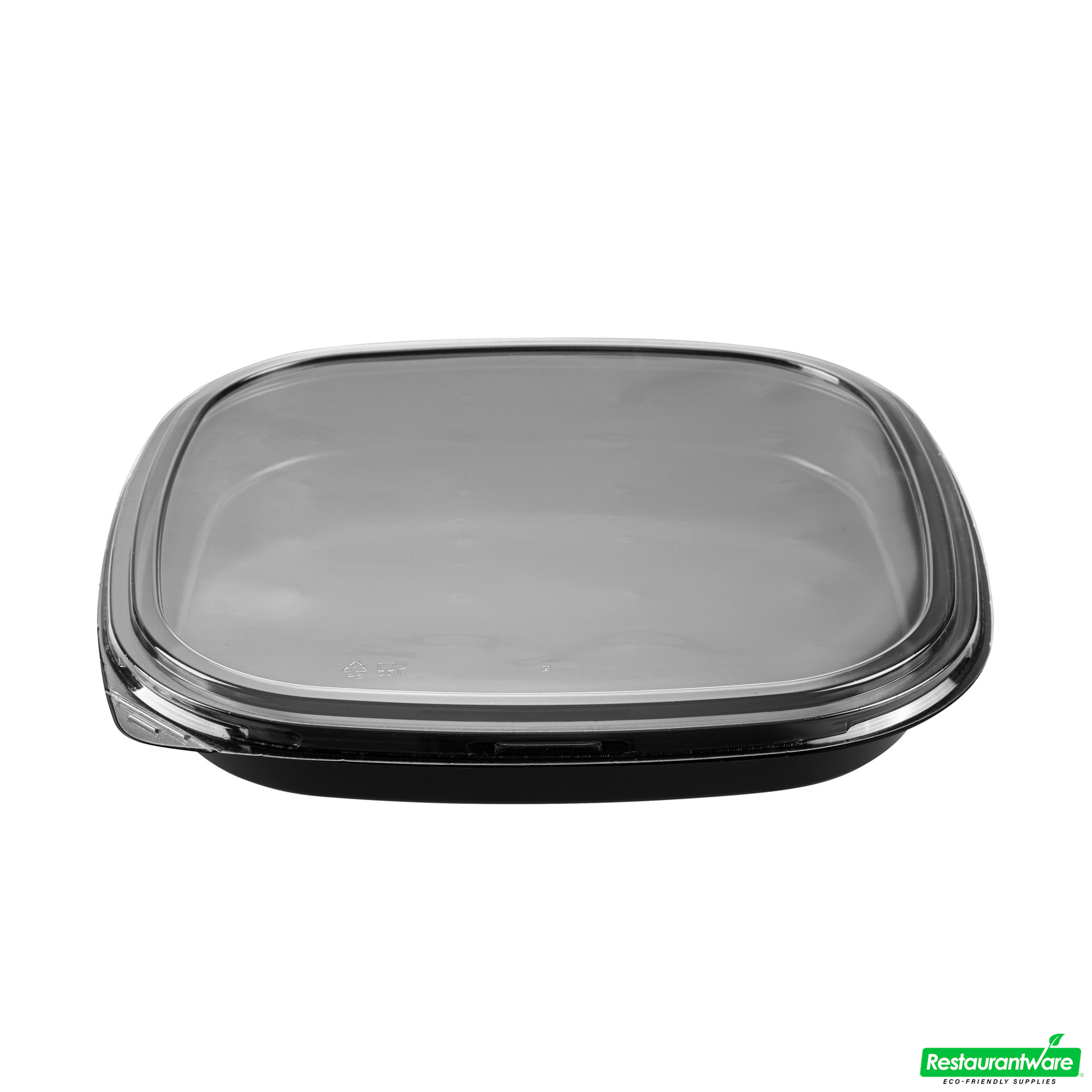 Wholesale Restaurantware Roku Square Black Plastic Take Out Sushi Tray - with Clear Lid - 12 1/2" X 12 1/2" X 1 3/4" - 100 Count Box- Bulk