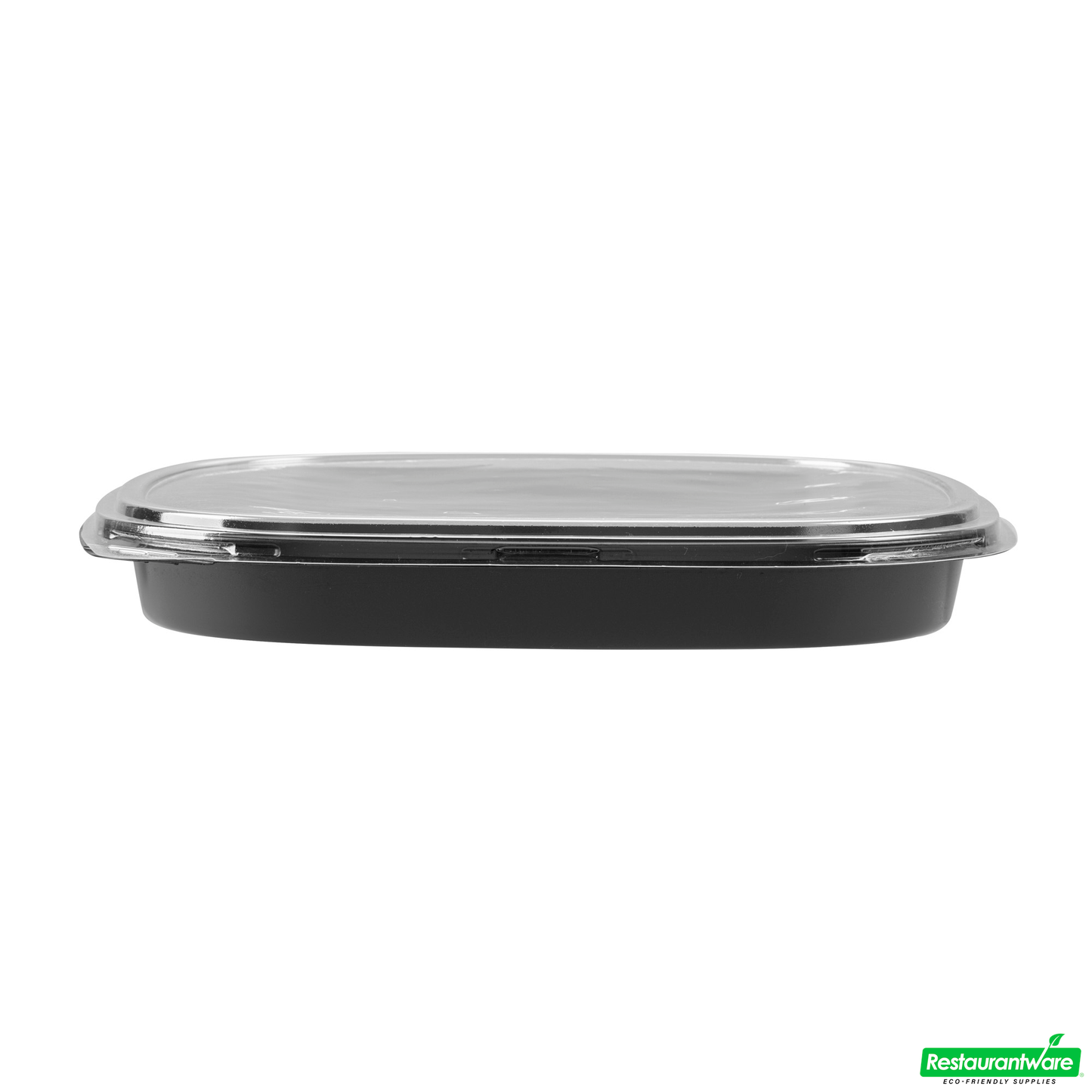 Wholesale Restaurantware Roku Square Black Plastic Take Out Sushi Tray - with Clear Lid - 13 1/2" X 13 1/2" X 1 3/4" - 50 Count Box- Bulk