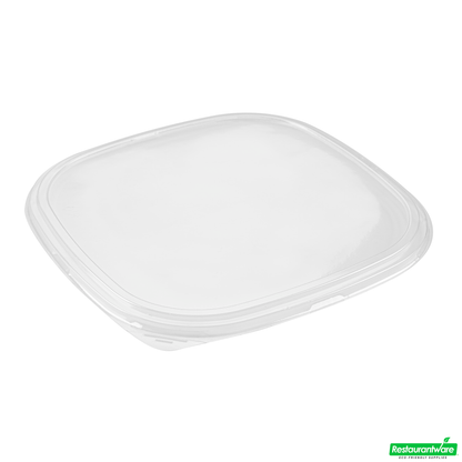 Wholesale Restaurantware Roku Square Black Plastic Take Out Sushi Tray - with Clear Lid - 13 1/2" X 13 1/2" X 1 3/4" - 50 Count Box- Bulk