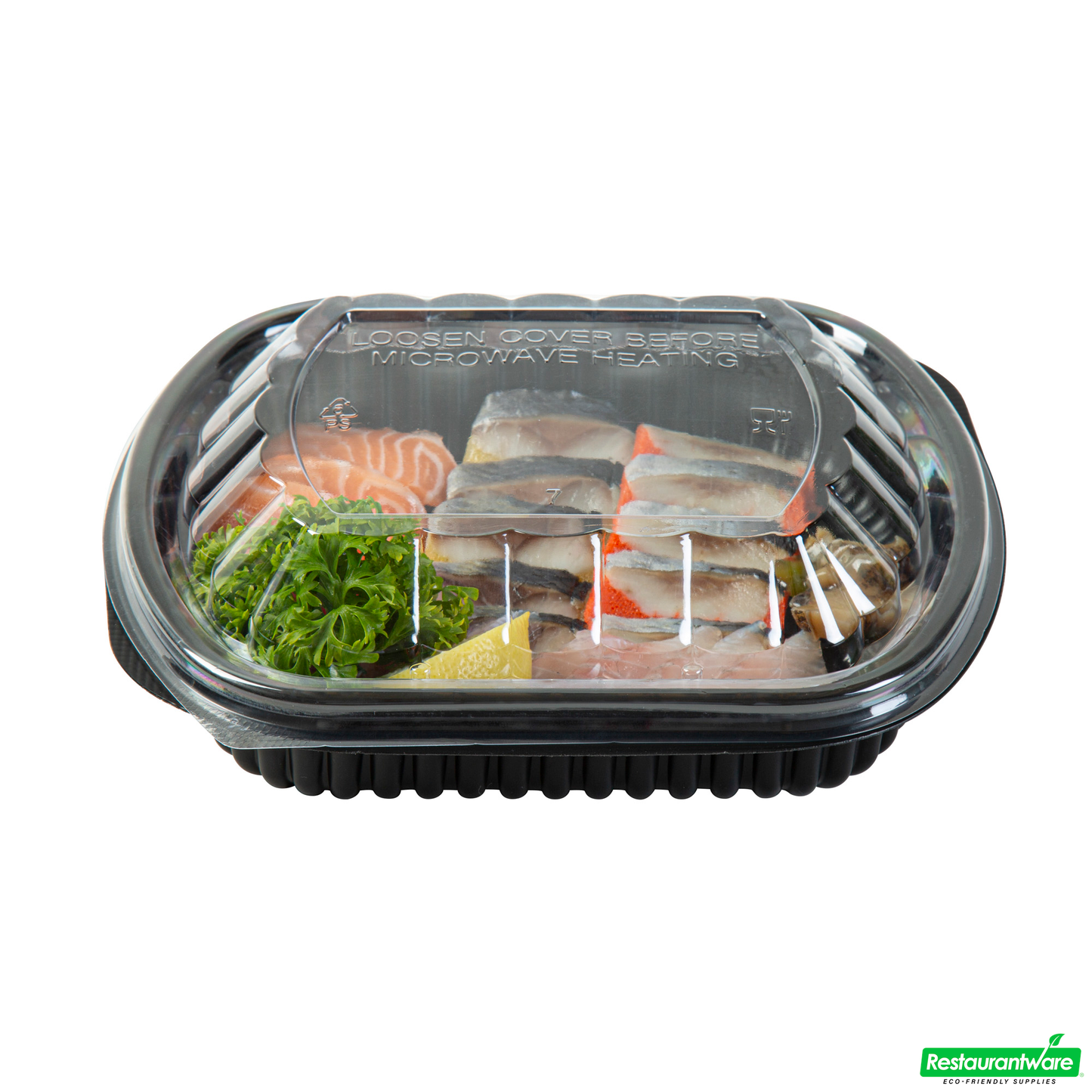 Wholesale Restaurantware 24 Oz Rectangle Black Plastic Food Container - with Clear Lid, Microwavable - 7 3/4" X 6 1/4" X 2 1/4" - 50 Count Box- Bulk