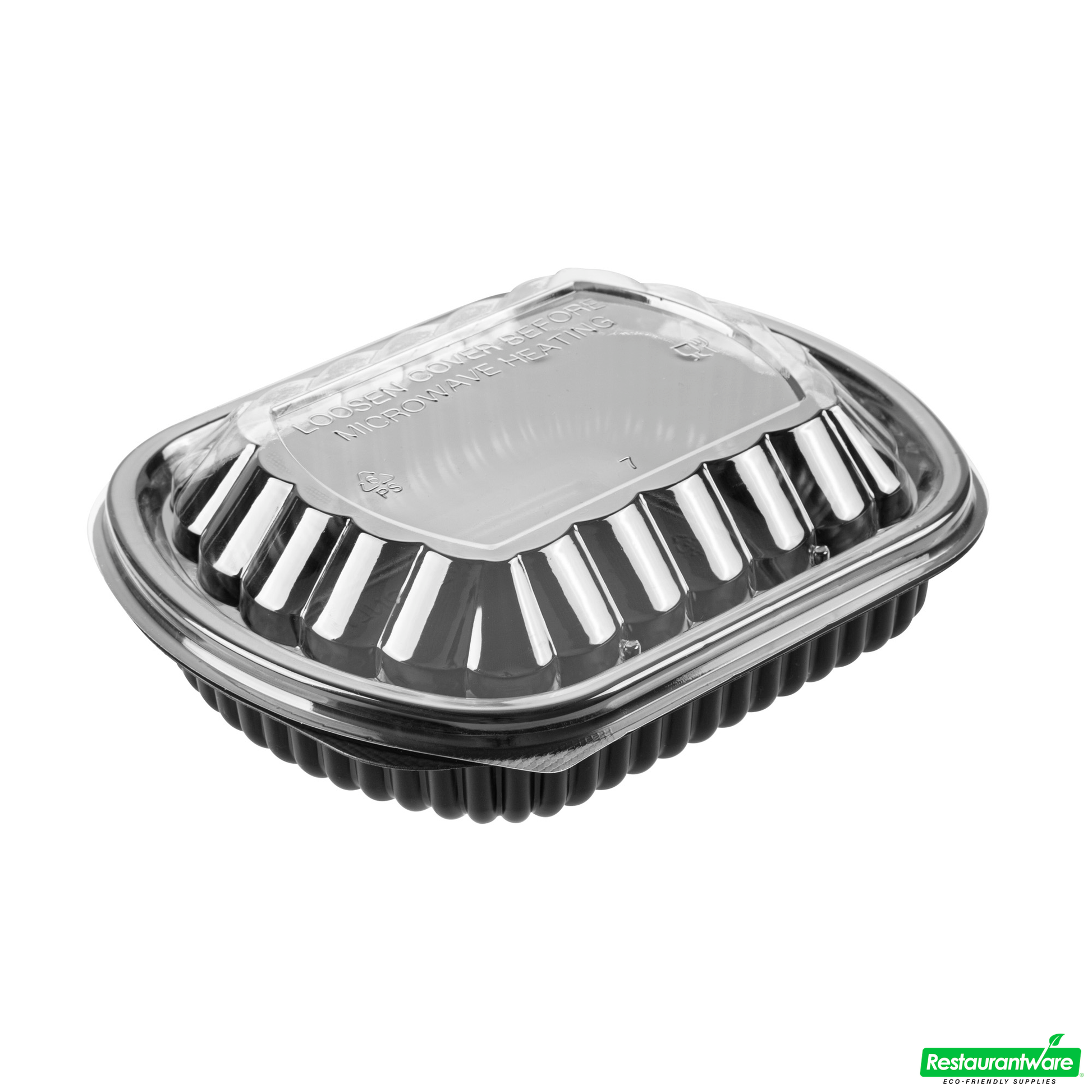 Wholesale Restaurantware 24 Oz Rectangle Black Plastic Food Container - with Clear Lid, Microwavable - 7 3/4" X 6 1/4" X 2 1/4" - 100 Count Box- Bulk