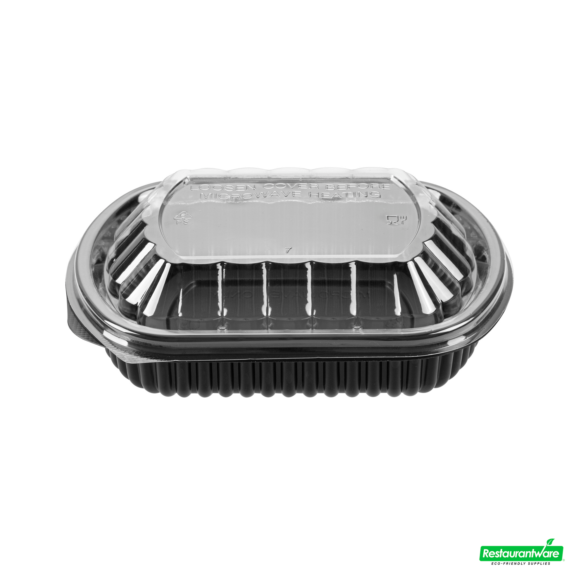 Wholesale Restaurantware 24 Oz Rectangle Black Plastic Food Container - with Clear Lid, Microwavable - 7 3/4" X 6 1/4" X 2 1/4" - 100 Count Box- Bulk