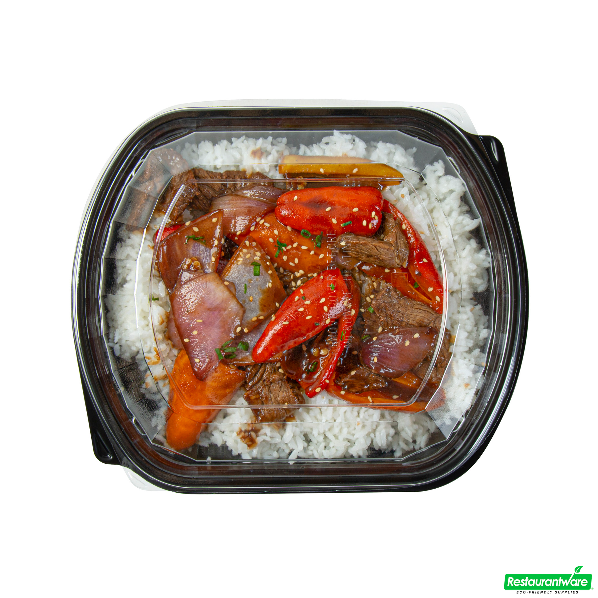 Wholesale Restaurantware 36 Oz Rectangle Black Plastic Food Container - with Clear Lid, Microwavable - 9 1/4" X 7 3/4" X 2 3/4" - 50 Count Box- Bulk