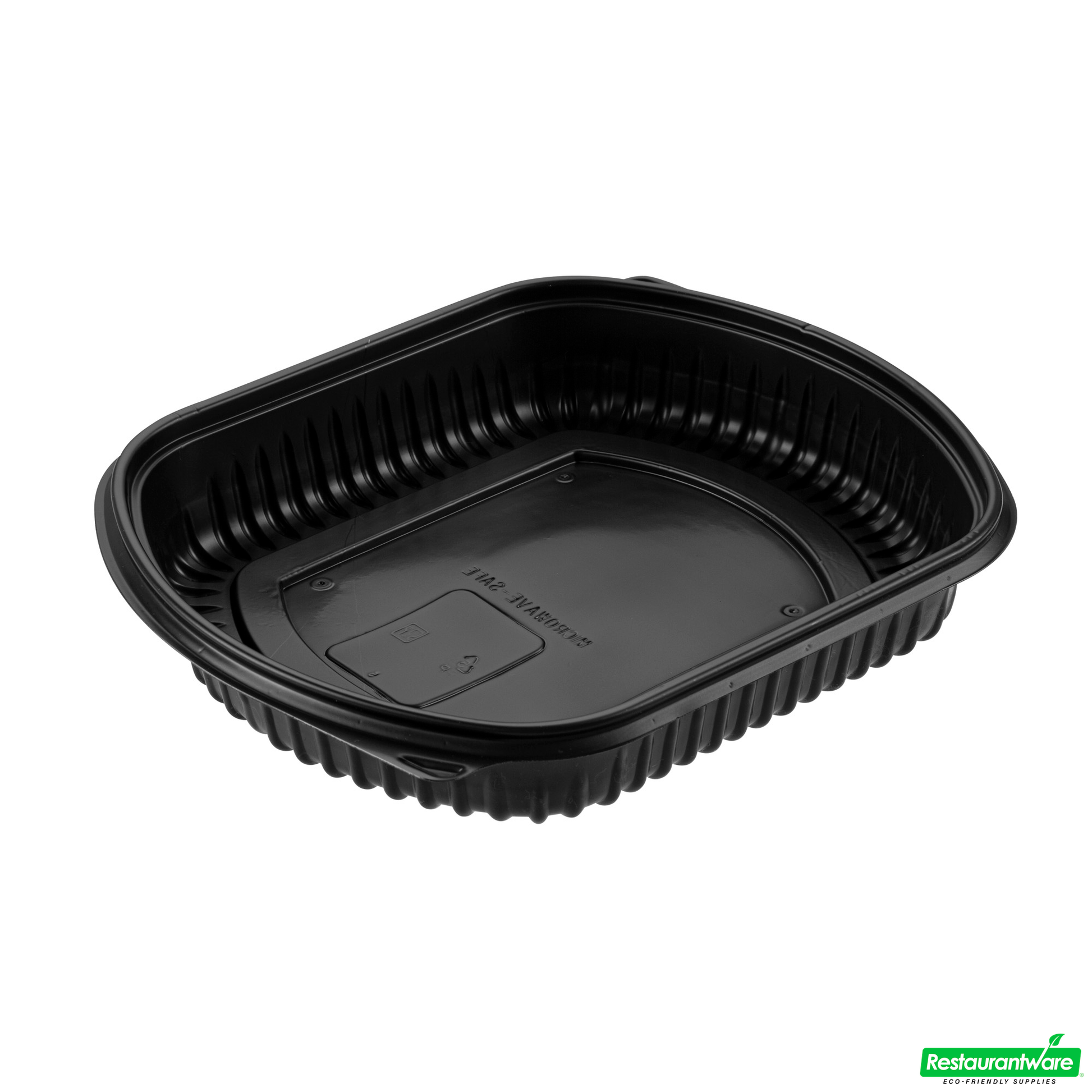 Wholesale Restaurantware 36 Oz Rectangle Black Plastic Food Container - with Clear Lid, Microwavable - 9 1/4" X 7 3/4" X 2 3/4" - 50 Count Box- Bulk