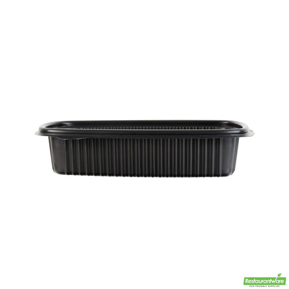 Wholesale Restaurantware Black Plastic Chicken Roaster Container - with Clear Dome Lid - 10.2" X 7.2" X 4.7"- Bulk
