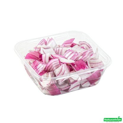 Wholesale Restaurantware Thermo Tek 8 Oz Square Clear Plastic Deli / Snack Container - 4 1/2" X 4 1/2" X 1 1/2" - 100 Count Box- Bulk