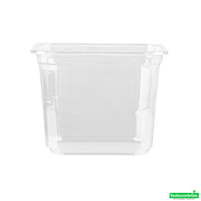 Wholesale Restaurantware Thermo Tek 20 Oz Square Clear Plastic Deli / Snack Container - 4 1/2" X 4 1/2" X 3 1/2" - 50 Count Box- Bulk