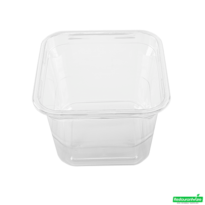 Wholesale Restaurantware Thermo Tek 20 Oz Square Clear Plastic Deli / Snack Container - 4 1/2" X 4 1/2" X 3 1/2" - 100 Count Box- Bulk