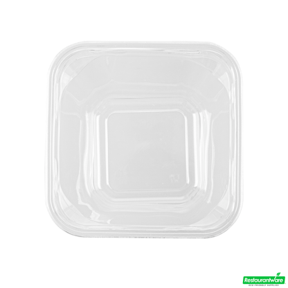 Wholesale Restaurantware Thermo Tek 32 Oz Square Clear Plastic Deli / Snack Container - 4 1/2" X 4 1/2" X 5 1/4" - 50 Count Box- Bulk