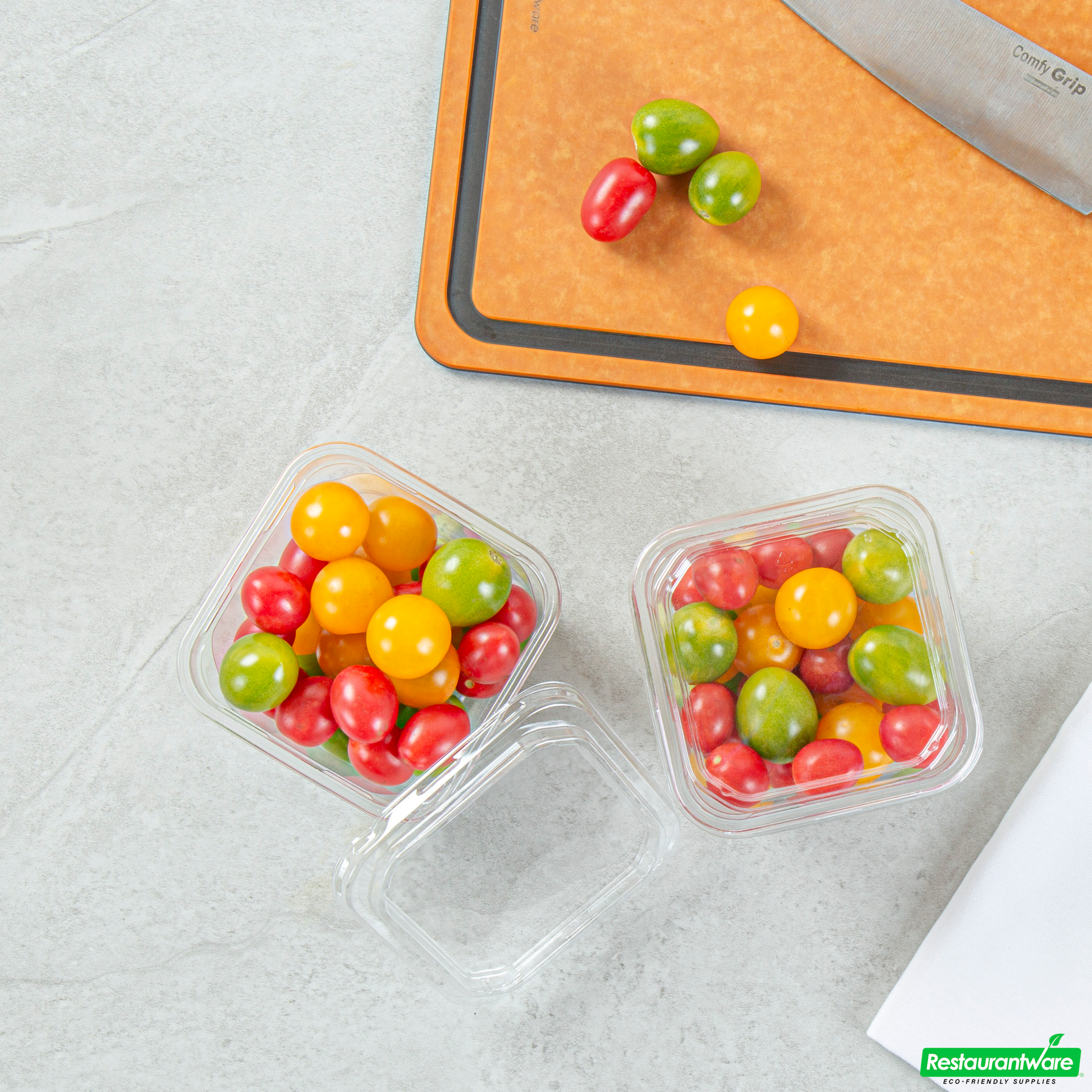 Wholesale Restaurantware Thermo Tek Square Clear Plastic Lid - Fits 8 - 32 Oz Deli / Snack Container - 50 Count Box- Bulk