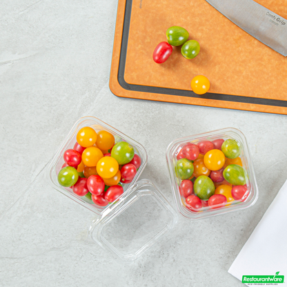 Wholesale Restaurantware Thermo Tek Square Clear Plastic Lid - Fits 8 - 32 Oz Deli / Snack Container - 100 Count Box- Bulk