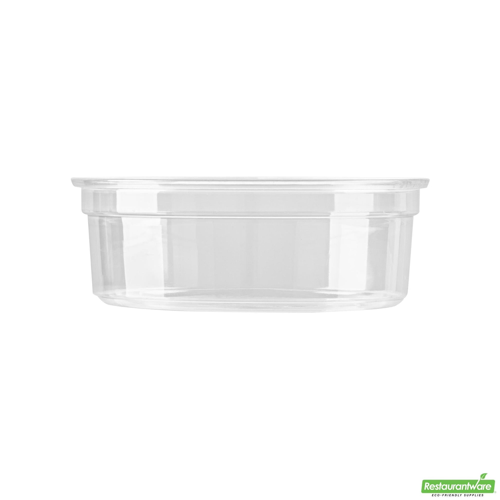 Wholesale Restaurantware Thermo Tek 8 Oz Round Clear Plastic to Go Deli Container - 4 1/2" X 4 1/2" X 1 1/2" - 100 Count Box- Bulk