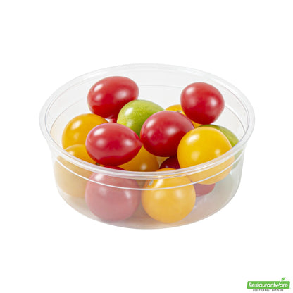Wholesale Restaurantware Thermo Tek 8 Oz Round Clear Plastic to Go Deli Container - 4 1/2" X 4 1/2" X 1 1/2" - 100 Count Box- Bulk