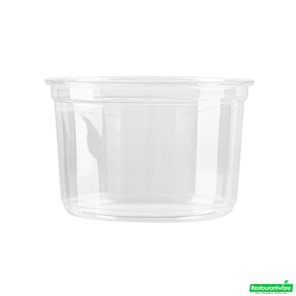 Wholesale Restaurantware Thermo Tek 16 Oz Round Clear Plastic to Go Deli Container - 4 1/2" X 4 1/2" X 3" - 25 Count Box- Bulk