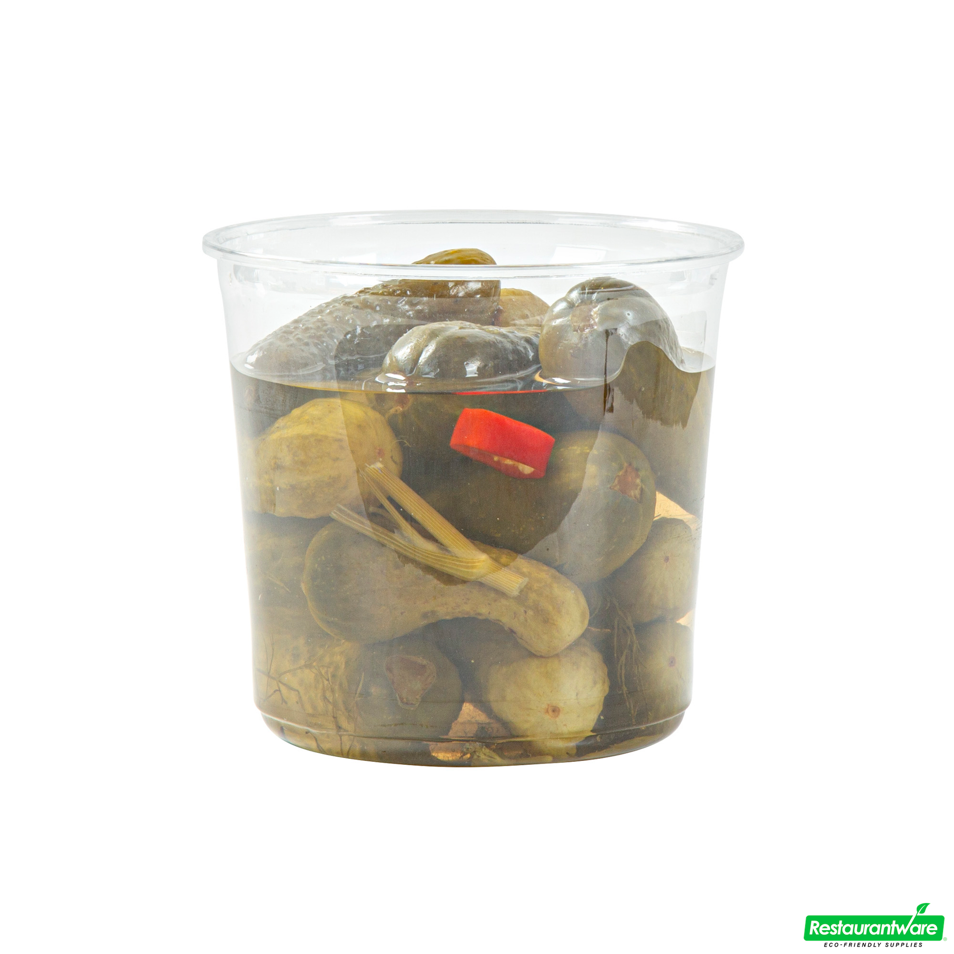 Wholesale Restaurantware Thermo Tek 24 Oz Round Clear Plastic to Go Deli Container - 4 1/2" X 4 1/2" X 4 1/4" - 25 Count Box- Bulk