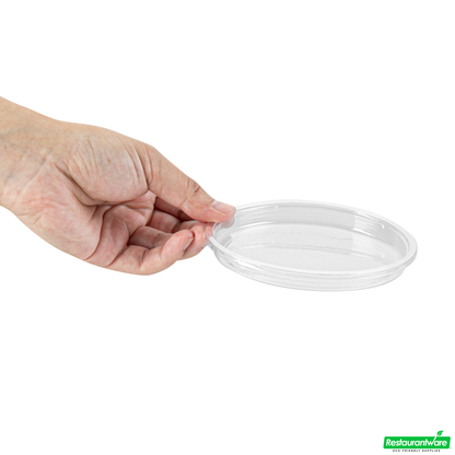 Wholesale Restaurantware Thermo Tek Round Clear Plastic Lid - Fits 8, 12, 16 and 24 Oz Deli Container - 100 Count Box- Bulk