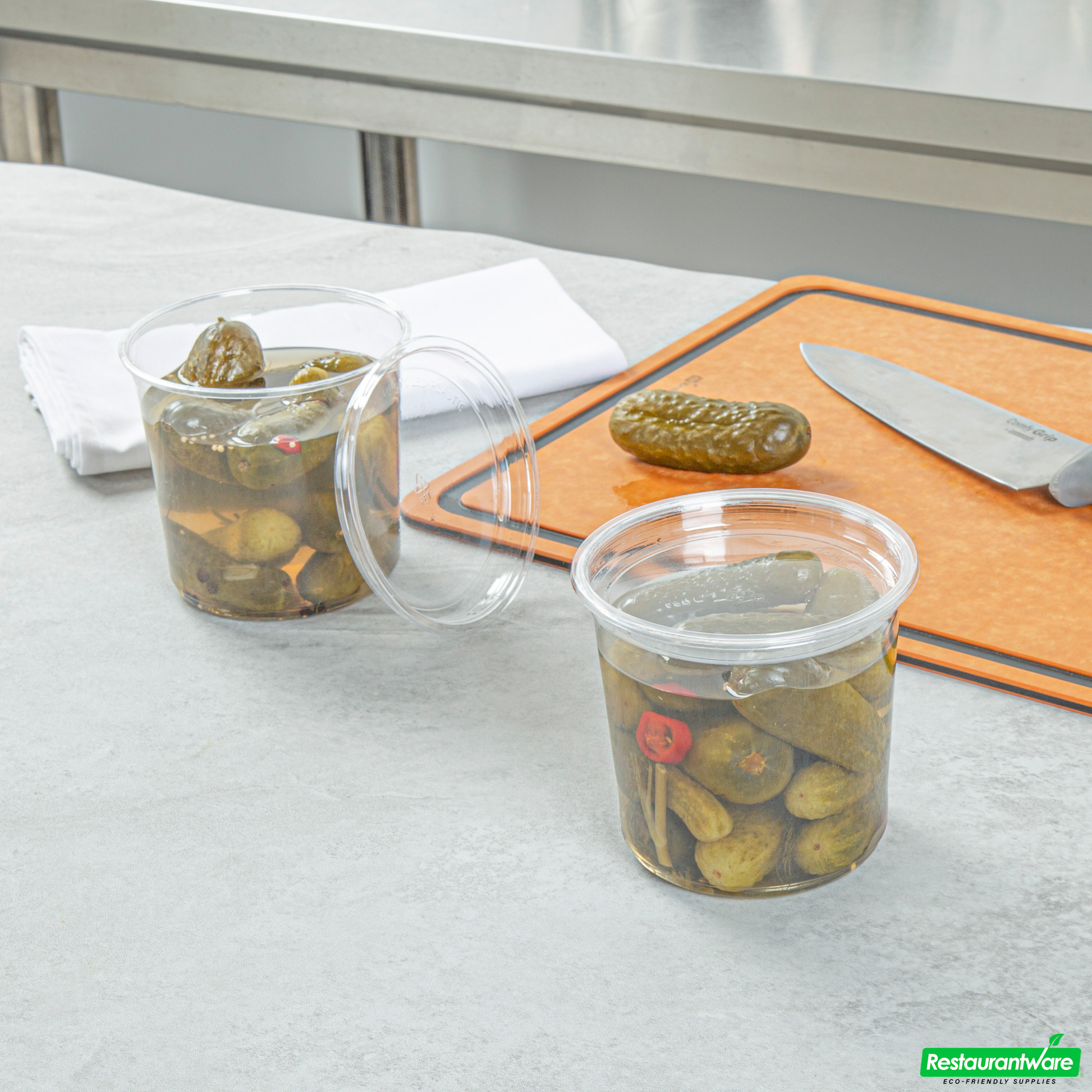 Wholesale Restaurantware Thermo Tek Round Clear Plastic Lid - Fits 8, 12, 16 and 24 Oz Deli Container - 100 Count Box- Bulk