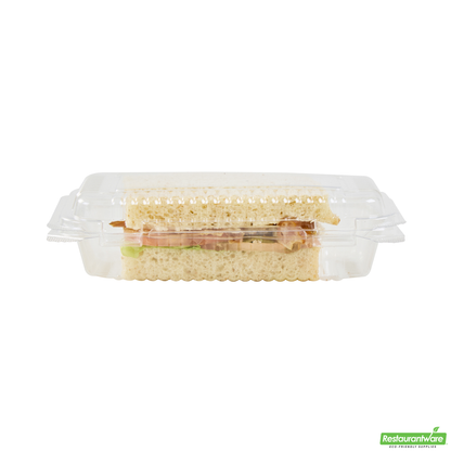 Wholesale Restaurantware Thermo Tek Rectangle Clear Plastic Clamshell Container - 6" X 4" X 1 1/2" - 100 Count Box- Bulk