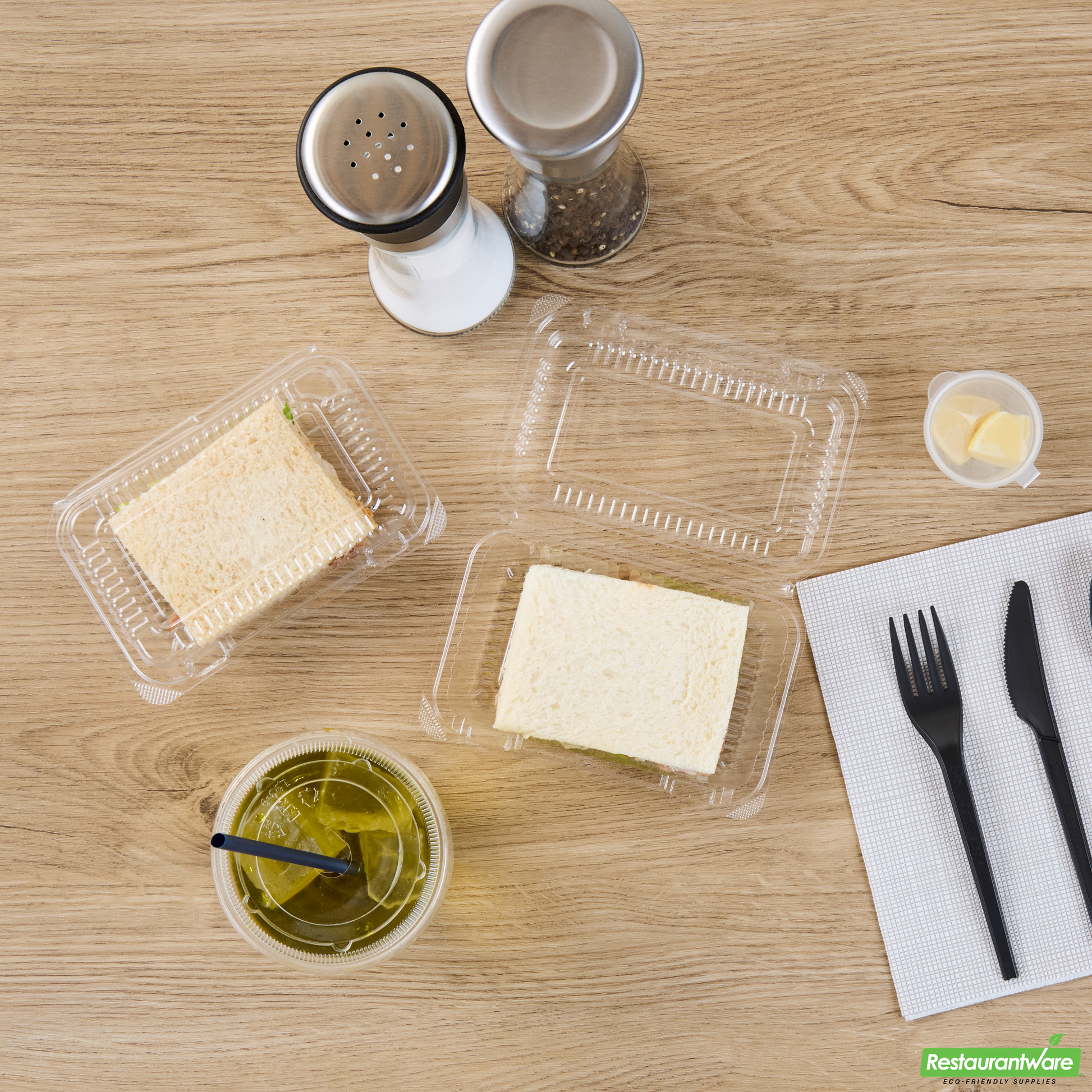 Wholesale Restaurantware Thermo Tek Rectangle Clear Plastic Clamshell Container - 6" X 4" X 1 1/2" - 100 Count Box- Bulk