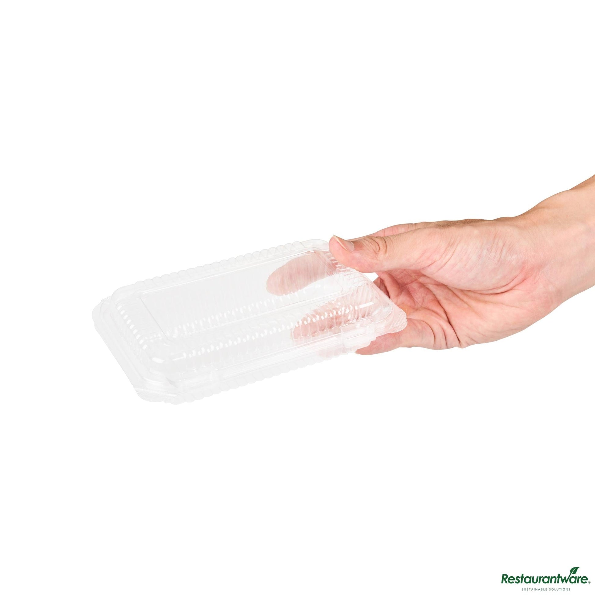Wholesale Restaurantware Thermo Tek Rectangle Clear Plastic Clamshell Container - 6" X 4" X 1 1/2" - 100 Count Box- Bulk