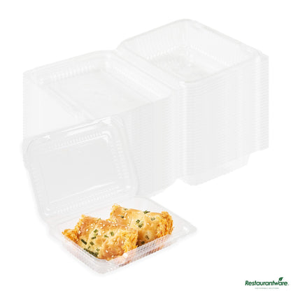 Wholesale Restaurantware Rectangle Clear Plastic Clamshell Container - 6.3" X 4.3" X 1.4"- Bulk