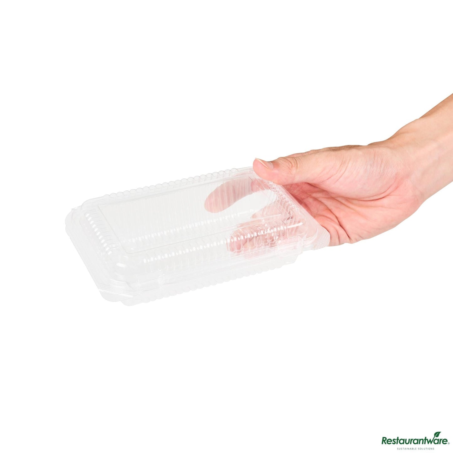 Wholesale Restaurantware Rectangle Clear Plastic Clamshell Container - 6.3" X 4.3" X 1.4"- Bulk