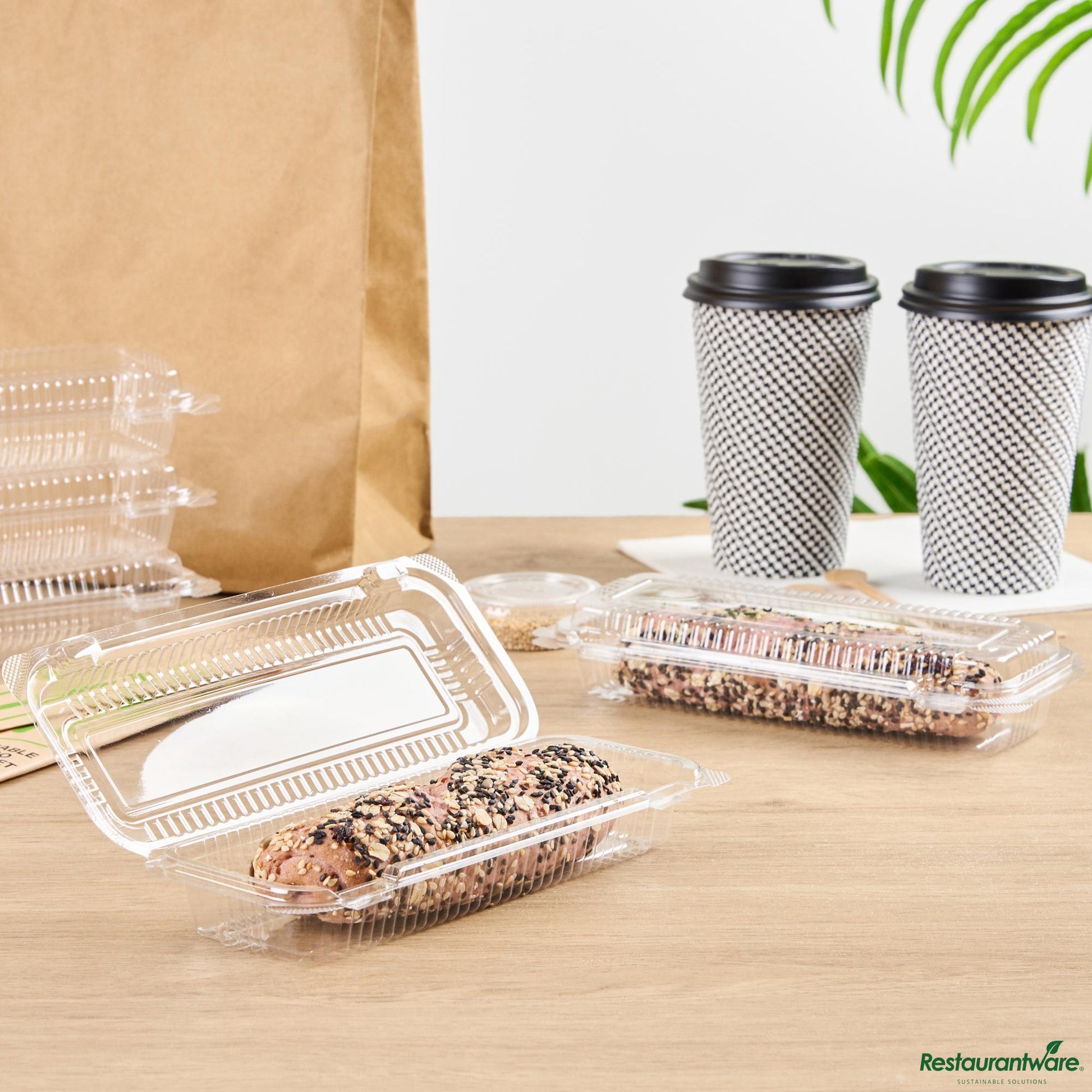 Wholesale Restaurantware Rectangle Clear Plastic Clamshell Container - 8.5" X 3.5" X 1.6"- Bulk