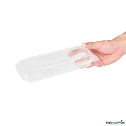 Wholesale Restaurantware Rectangle Clear Plastic Clamshell Container - 8.5" X 3.5" X 1.6"- Bulk