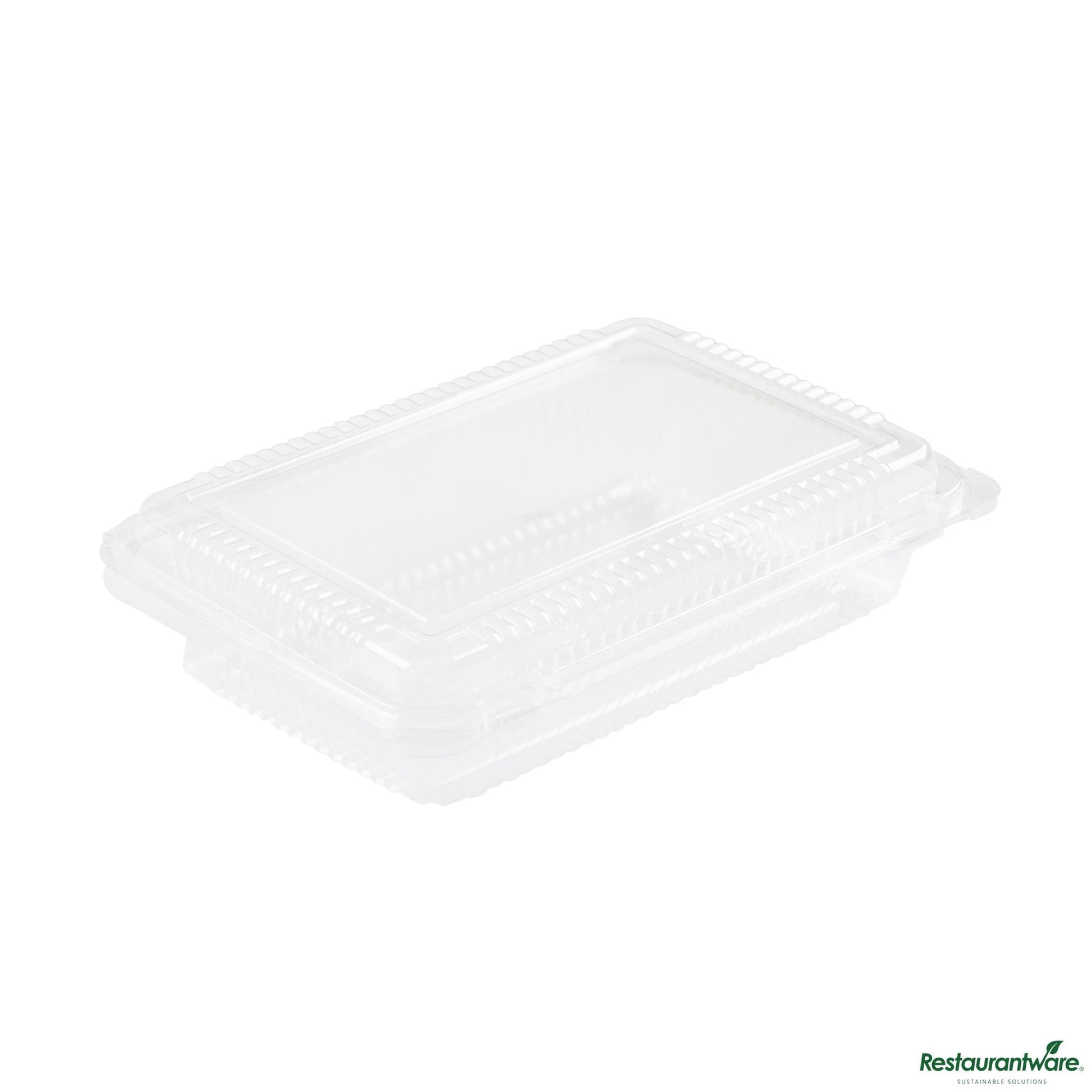 Wholesale Restaurantware Thermo Tek Rectangle Clear Plastic Clamshell Container - 7 1/2" X 5 1/4" X 1 3/4" - 100 Count Box- Bulk