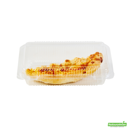 Wholesale Restaurantware Thermo Tek Rectangle Clear Plastic Clamshell Container - 7 1/2" X 5 1/4" X 1 3/4" - 100 Count Box- Bulk