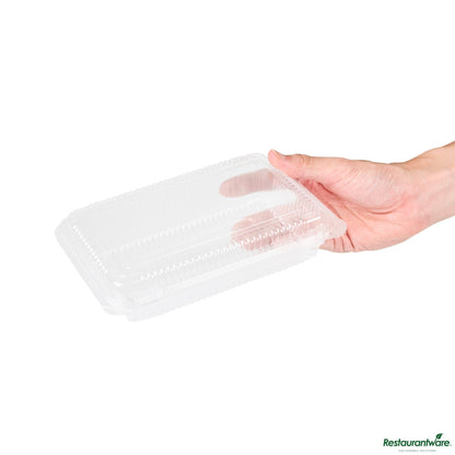 Wholesale Restaurantware Thermo Tek Rectangle Clear Plastic Clamshell Container - 7 1/2" X 5 1/4" X 1 3/4" - 100 Count Box- Bulk