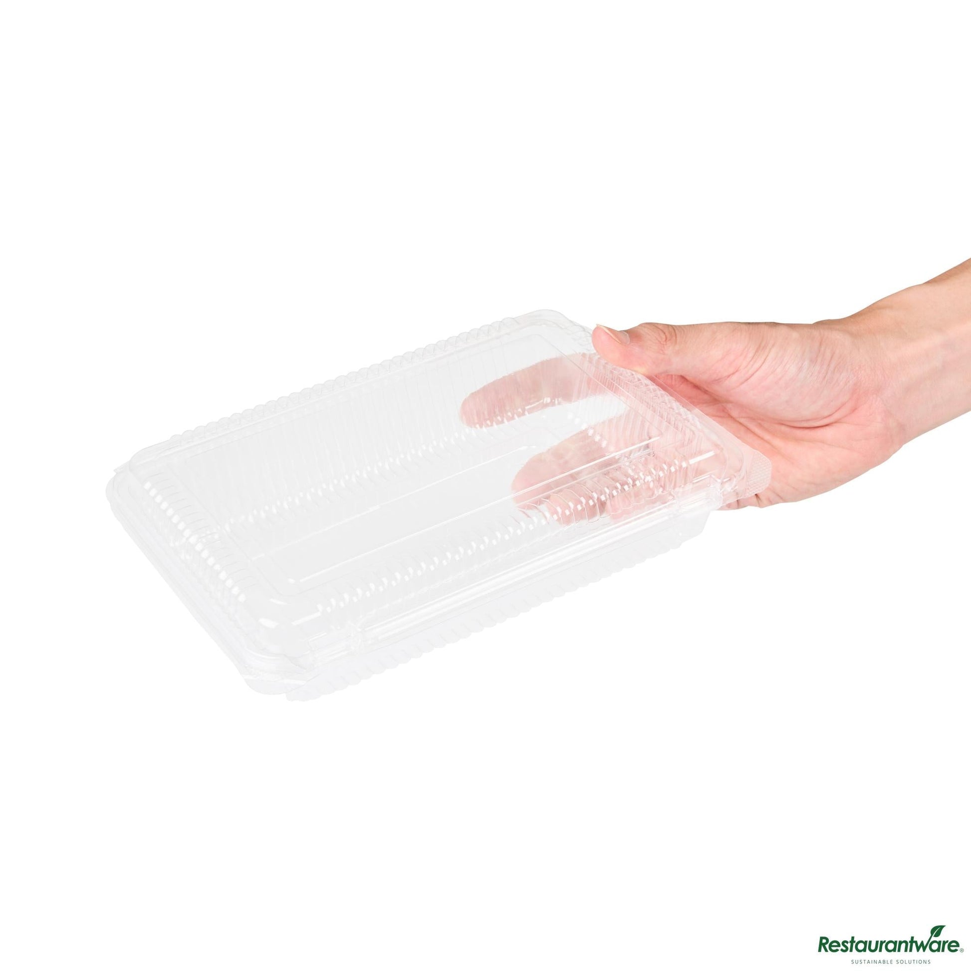 Wholesale Restaurantware Rectangle Clear Plastic Clamshell Container - 8.3" X 5.8" X 1.8"- Bulk