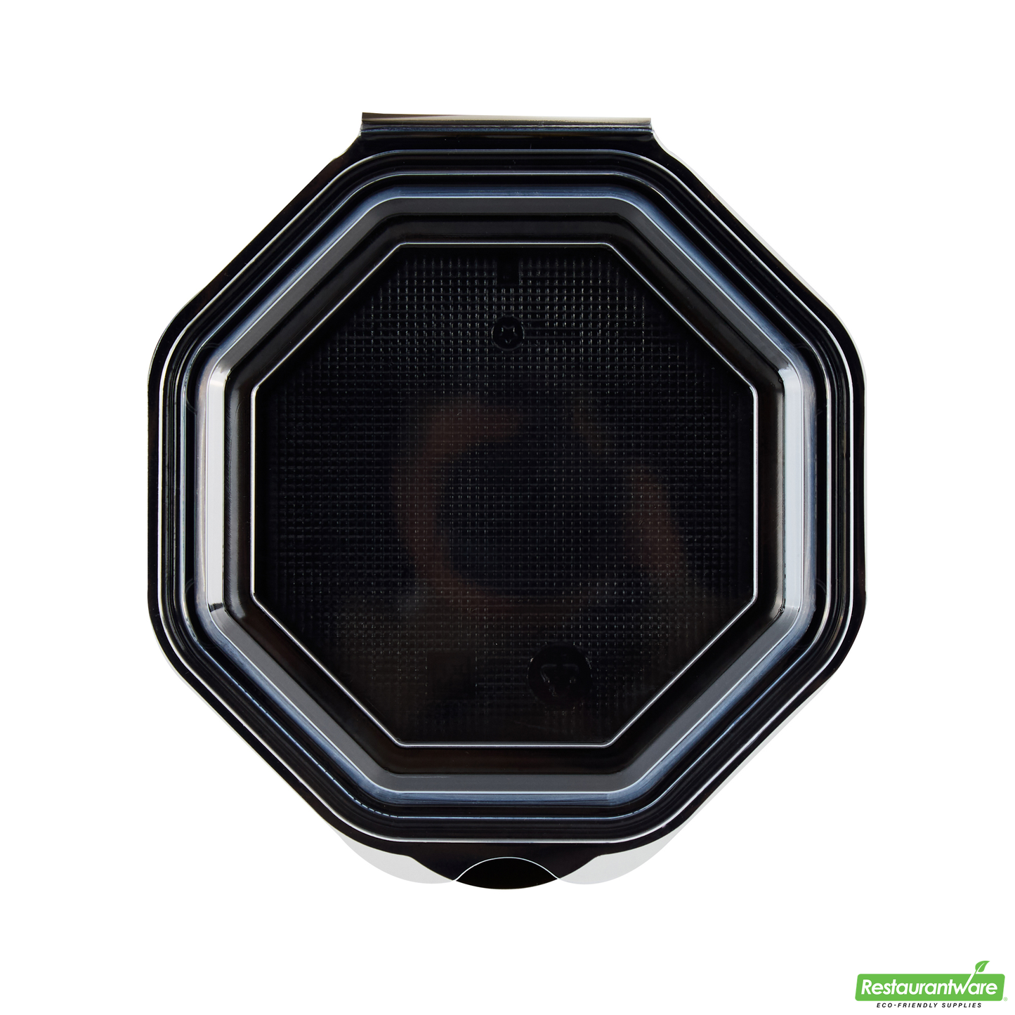 Wholesale Restaurantware Octagon Black Plastic Food Container - with Clear Lid - 6 1/4" X 6 1/4" X 2" - 100 Count Box- Bulk