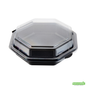 Wholesale Restaurantware Octagon Black Plastic Food Container - with Clear Lid - 7 1/2" X 7 1/2" X 2 1/4" - 100 Count Box- Bulk