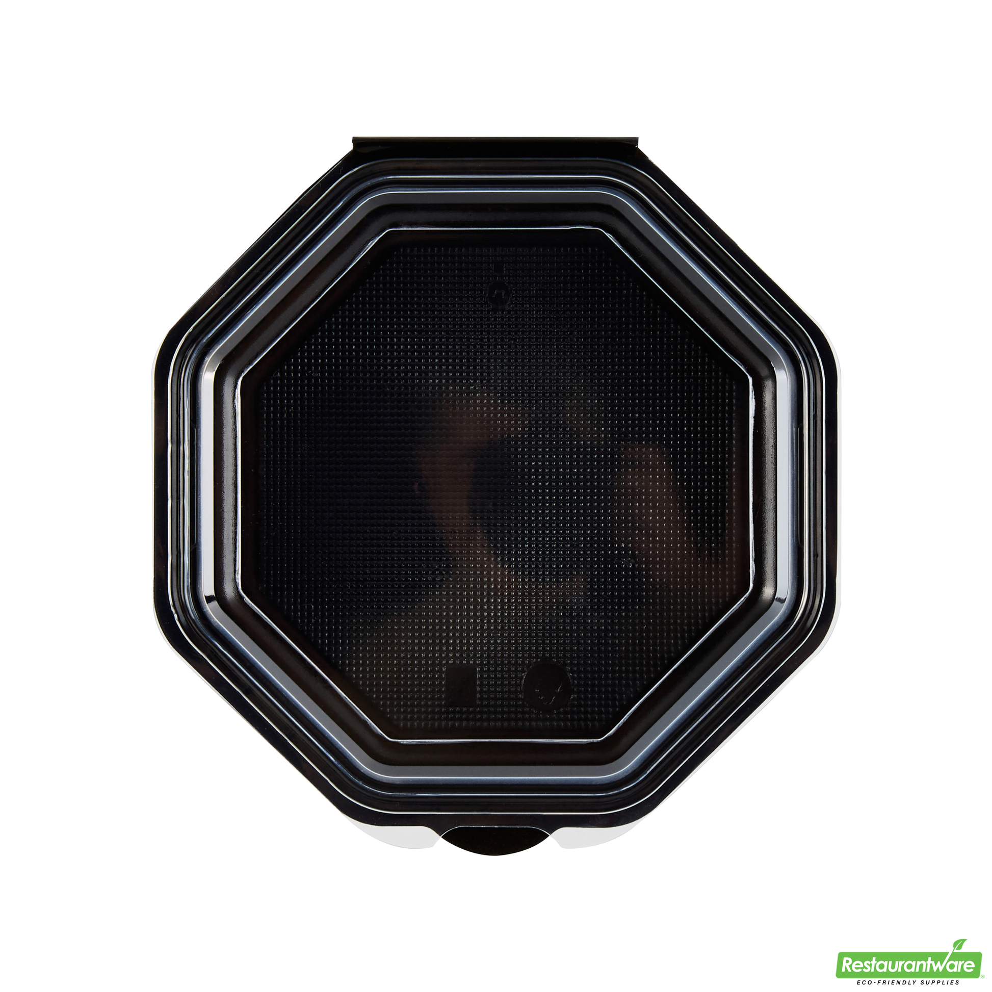 Wholesale Restaurantware Octagon Black Plastic Food Container - with Clear Lid - 7 1/2" X 7 1/2" X 2 1/4" - 100 Count Box- Bulk