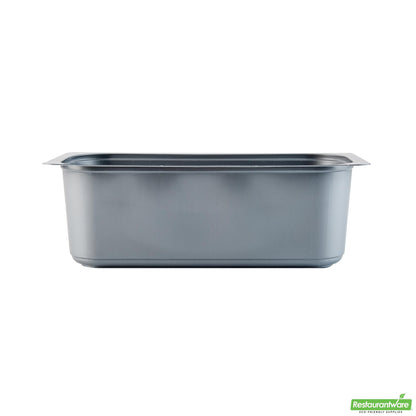 Wholesale Restaurantware 5 Qt Rectangle Gray Plastic Ice Cream Container - with Clear Lid - 13.6" X 6.5" X 4.7"- Bulk