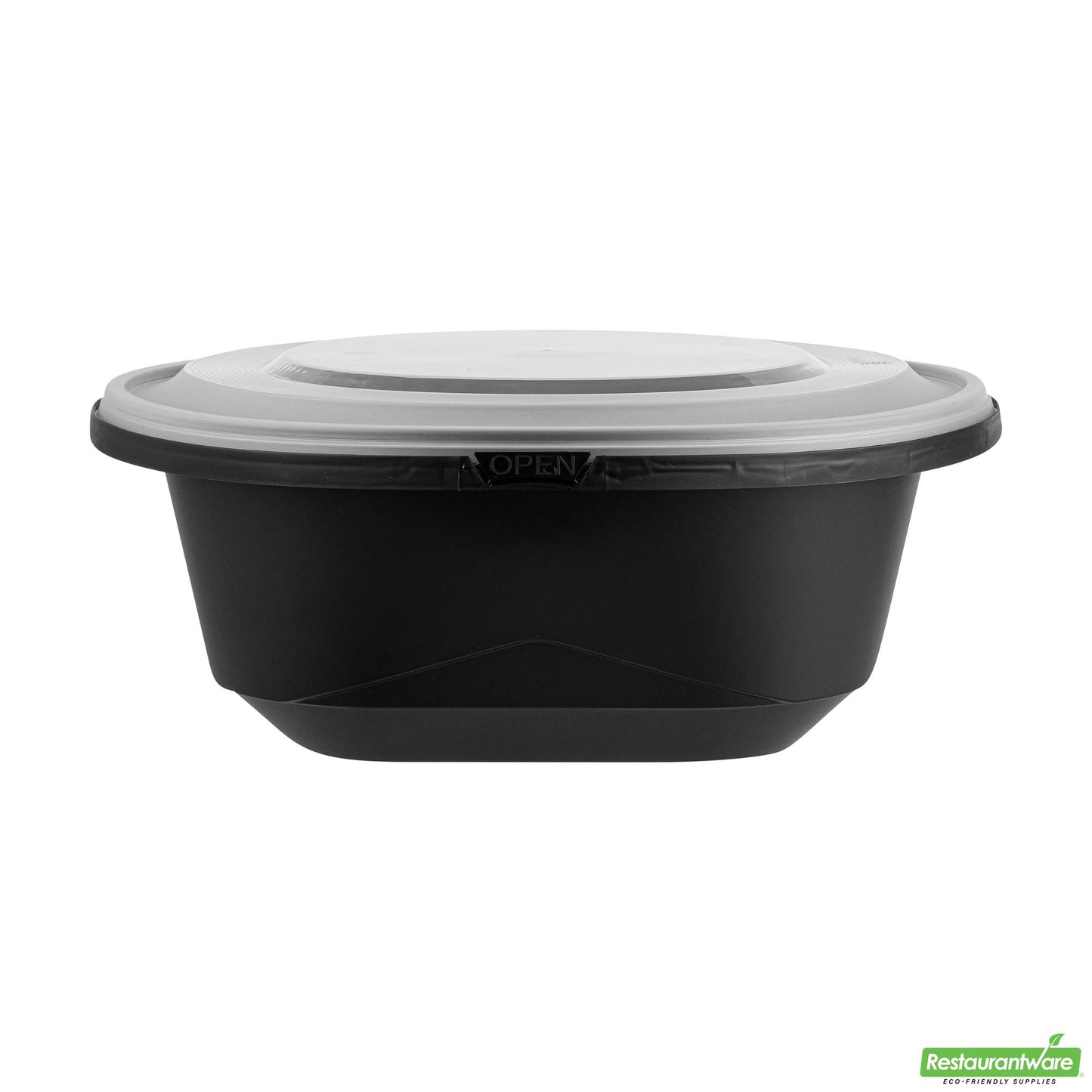Wholesale Restaurantware Cater Tek 85 Oz Round Black Catering / Serving Bowl - with Clear Lid, Microwavable - 9 3/4" X 9 3/4" X 3 3/4" - 100 Count Box- Bulk