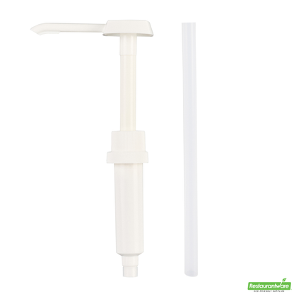 Wholesale Restaurantware Met Lux 1 Oz White Plastic Condiment Pump - with 11" Trimmable Dip Tube - 1 Count Box- Bulk