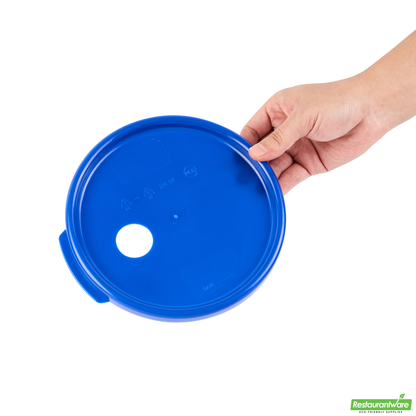 Wholesale Restaurantware Met Lux Round Blue Plastic Lid - Fits 4 Qt Food Storage Container - 1 Count Box- Bulk