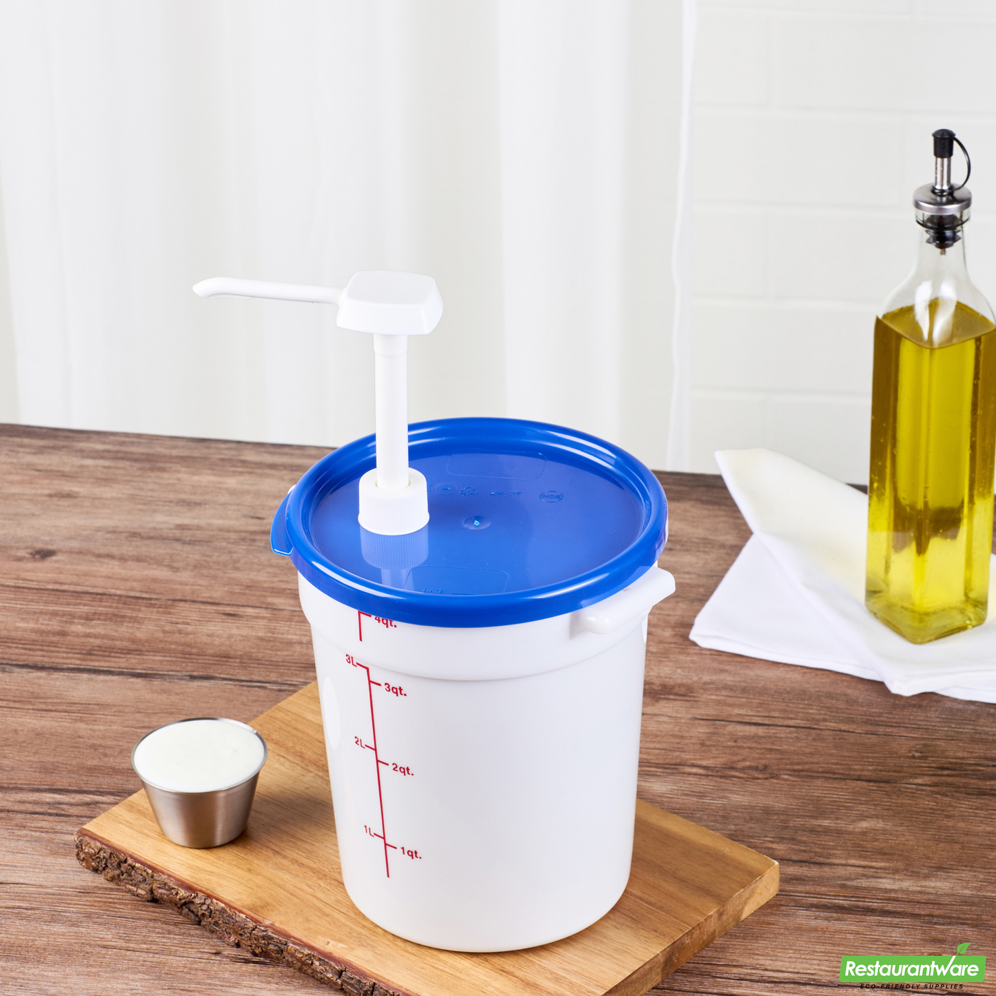 Wholesale Restaurantware Met Lux Round Blue Plastic Lid - Fits 4 Qt Food Storage Container - 1 Count Box- Bulk