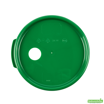 Wholesale Restaurantware Met Lux Round Green Plastic Lid - Fits 4 Qt Food Storage Container - 1 Count Box- Bulk