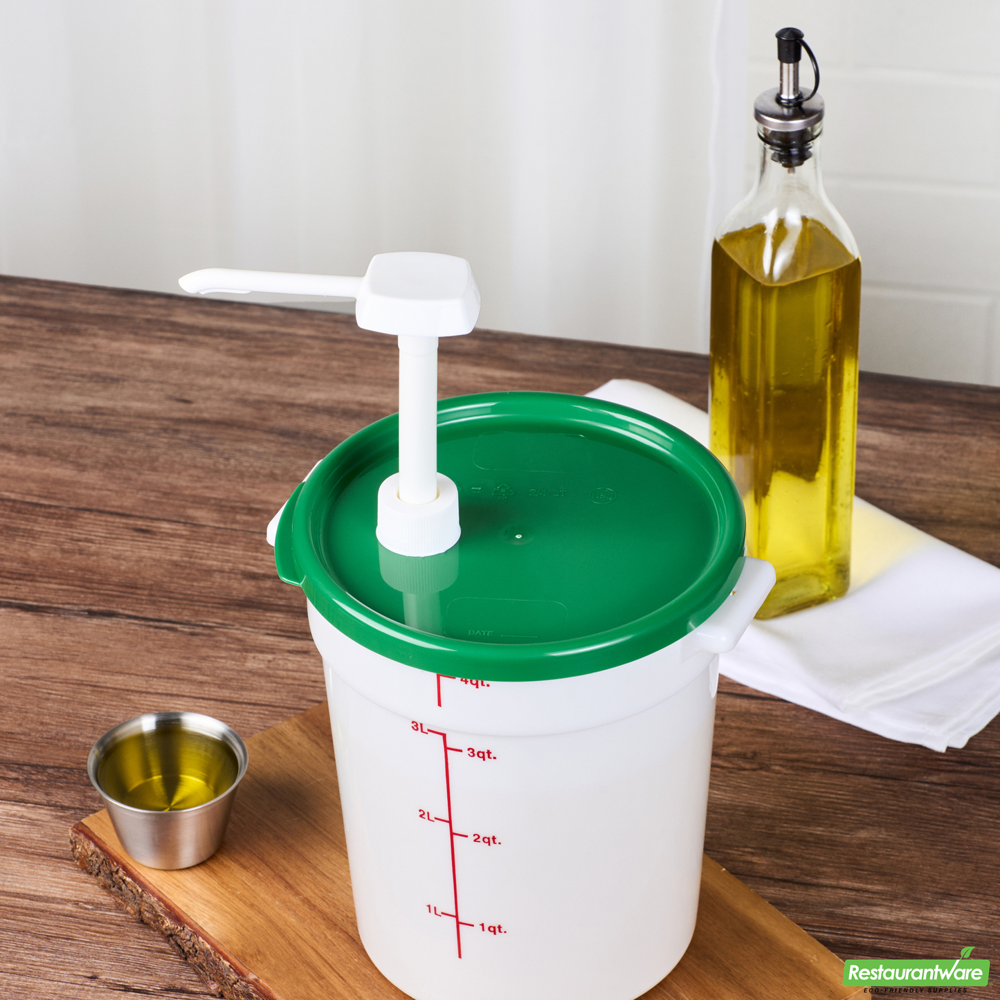 Wholesale Restaurantware Met Lux Round Green Plastic Lid - Fits 4 Qt Food Storage Container - 1 Count Box- Bulk