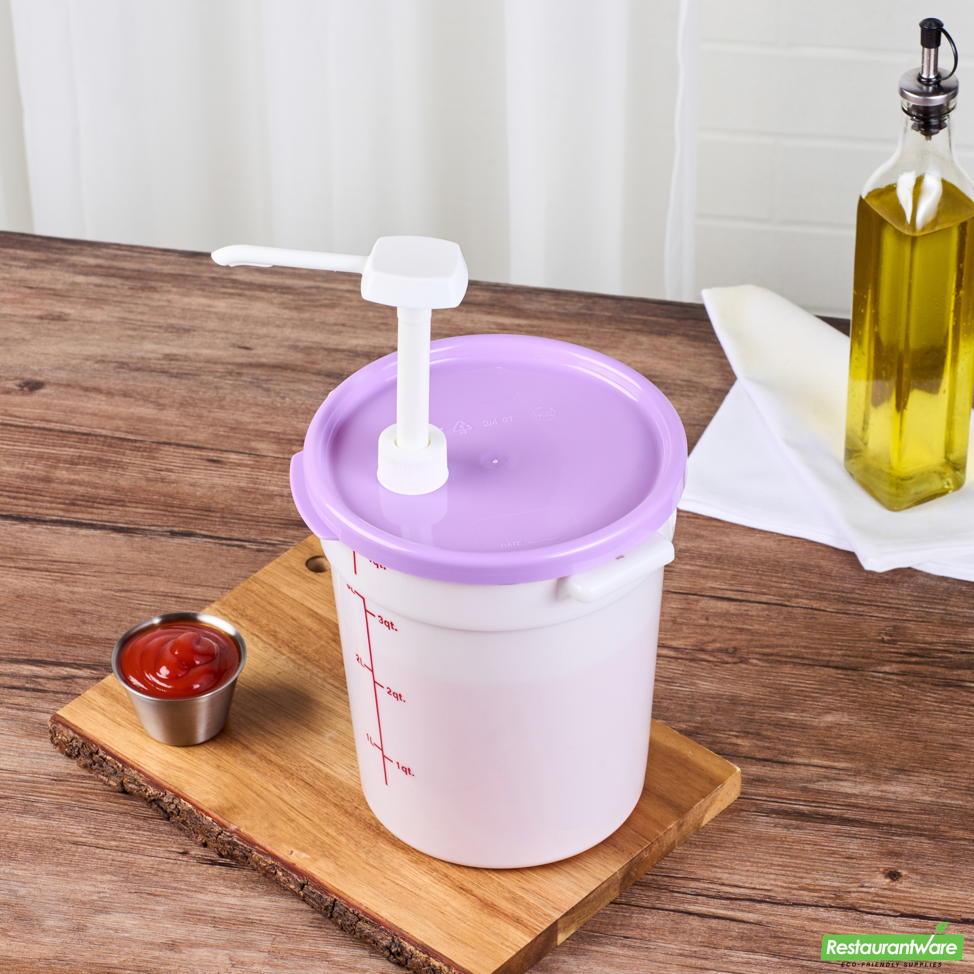 Wholesale Restaurantware Met Lux Round Purple Plastic Lid - Fits 4 Qt Food Storage Container - 1 Count Box- Bulk