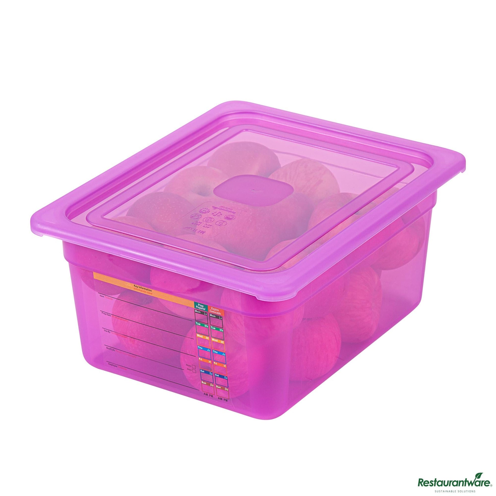 Wholesale Restaurantware Purple Allergen-Free Polypropylene Lid - Fits Half Size Pan - 12.8" X 10.5" X 0.5"- Bulk