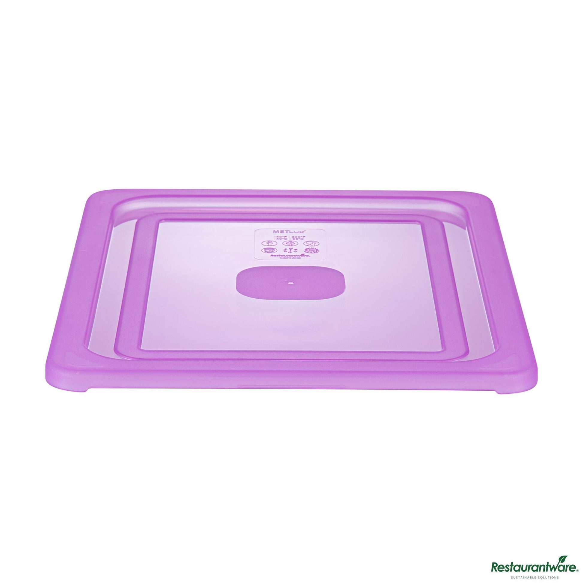Wholesale Restaurantware Purple Allergen-Free Polypropylene Lid - Fits Half Size Pan - 12.8" X 10.5" X 0.5"- Bulk