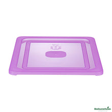 Wholesale Restaurantware Purple Allergen-Free Polypropylene Lid - Fits Half Size Pan - 12.8" X 10.5" X 0.5"- Bulk