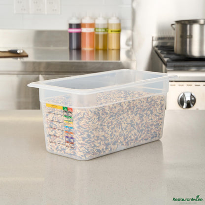 Wholesale Restaurantware Rectangle White Polypropylene 1/3 Size Food Pan - 12.7" X 6.9" X 5.9"- Bulk